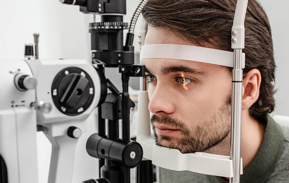 Man Having an Eye Exam